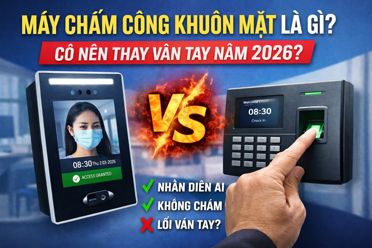Máy chấm công khuôn mặt là gì? Có nên dùng thay vân tay 2026