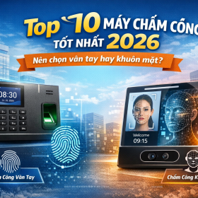 Top 10 máy chấm công tốt nhất 2026 – Nên chọn vân tay hay khuôn mặt?