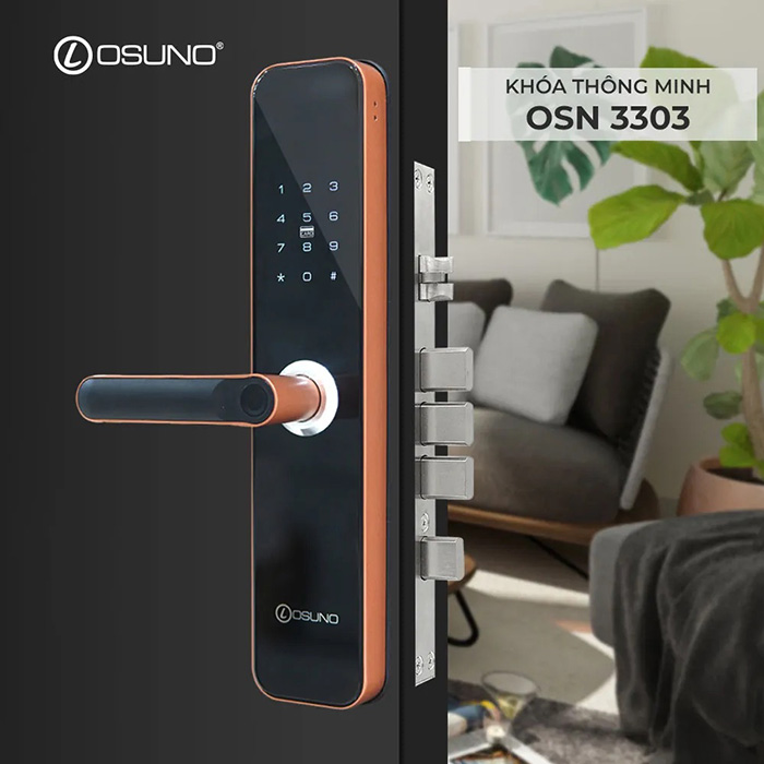 Khóa cửa thông minh OSUNO OSN-3303 - góc nhìn 2 Khóa cửa thông minh OSUNO OSN-3303 - góc nhìn 2